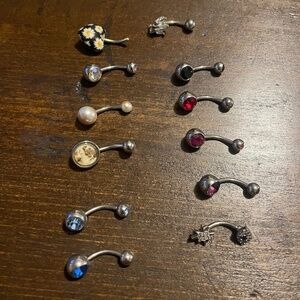 12 belly button rings